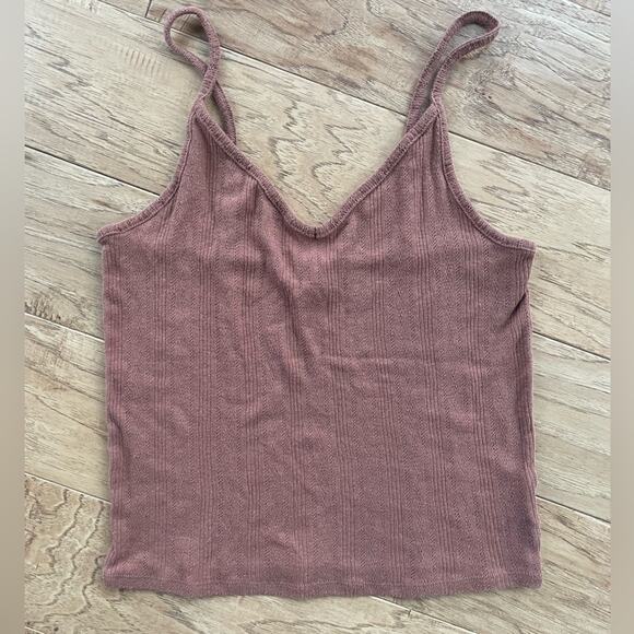 2 American Eagle Women’s Cropped Tank Tops Size Small / White and Rust - Picture 3 of 7